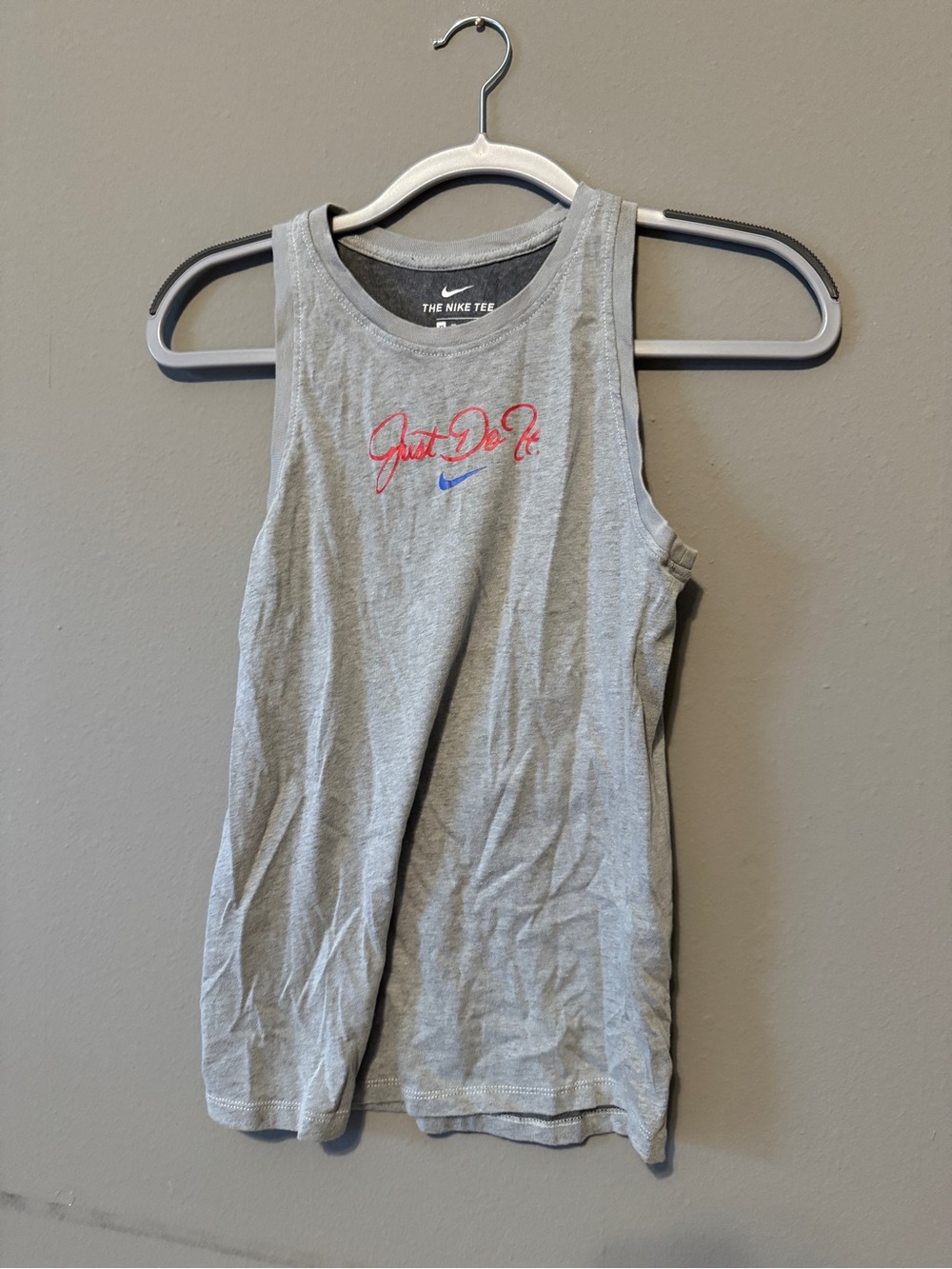 Nike Gray Dri-FIT Tee with Red Script